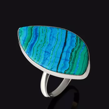 Кольцо хризоколла (дублет) (нейзильбер) размер 18,5
