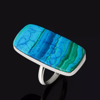 Кольцо хризоколла (дублет) (нейзильбер) размер 19