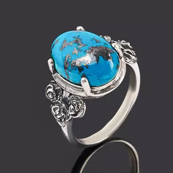 Кольцо хризоколла (серебро 925 пр. оксидир.) размер 17