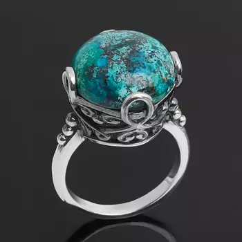 Кольцо хризоколла (серебро 925 пр. оксидир.) размер 18,5