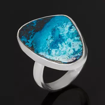 Кольцо хризоколла (серебро 925 пр.) (регулируемый) размер 18