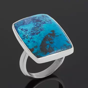 Кольцо хризоколла (серебро 925 пр.) (регулируемый) размер 17,5