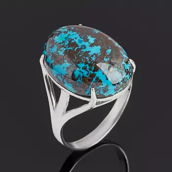 Кольцо хризоколла (серебро 925 пр. родир. бел.) размер 17,5