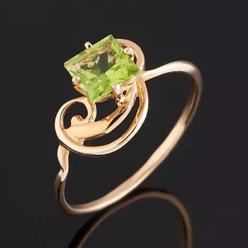 Кольцо хризолит огранка (золото 585 пр.) размер 18,5