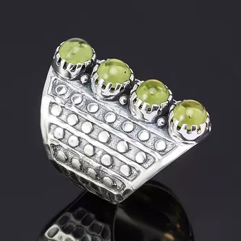 Кольцо хризолит (серебро 925 пр.) размер 17