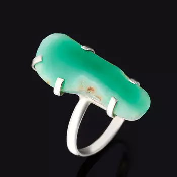 Кольцо хризопраз (нейзильбер) размер 18