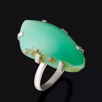 Кольцо хризопраз (нейзильбер) размер 18,5