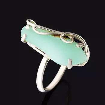 Кольцо хризопраз (нейзильбер) размер 18,5