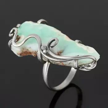 Кольцо хризопраз (нейзильбер) размер 18,5
