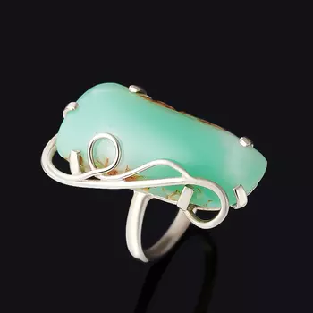 Кольцо хризопраз (нейзильбер) размер 19