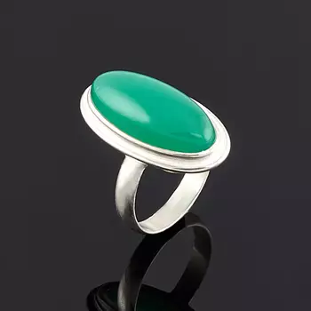 Кольцо хризопраз (серебро 925 пр.) размер 16,5