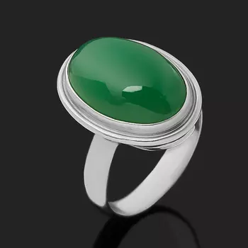 Кольцо хризопраз (серебро 925 пр.) размер 17