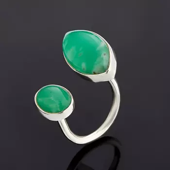 Кольцо хризопраз (серебро 925 пр.) (регулируемый) размер 17