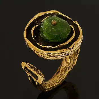 Кольцо хромдиопсид (бронза) (регулируемый) размер 18