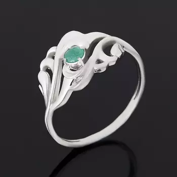 Кольцо изумруд огранка (серебро 925 пр.) размер 18