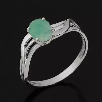 Кольцо изумруд (серебро 925 пр.) огранка размер 17