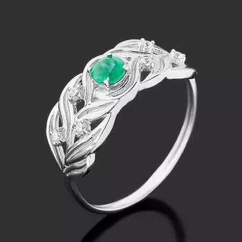 Кольцо изумруд (серебро 925 пр.) огранка размер 18,5