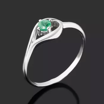 Кольцо изумруд (серебро 925 пр.) огранка размер 18