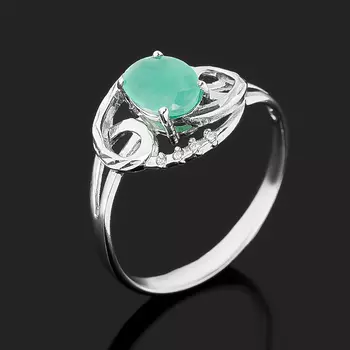 Кольцо изумруд (серебро 925 пр.) огранка размер 18