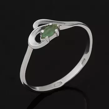 Кольцо изумруд (серебро 925 пр. родир. бел.) огранка размер 18,5