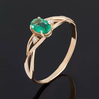 Кольцо изумруд (золото 585 пр.) огранка размер 17,5