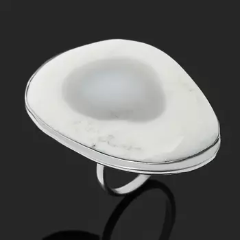 Кольцо кахолонг (нейзильбер) размер 18