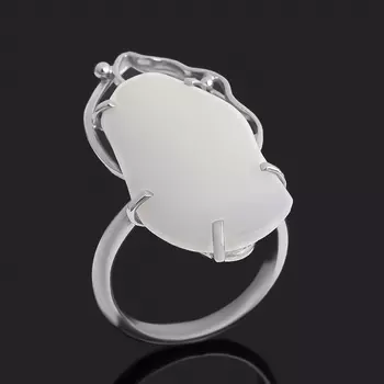 Кольцо кахолонг (нейзильбер) размер 18