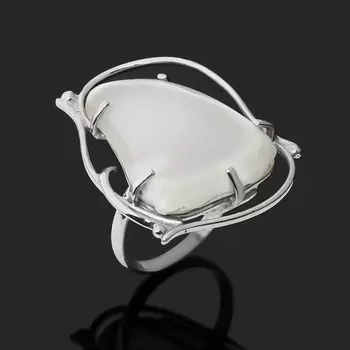 Кольцо кахолонг (нейзильбер) размер 18,5