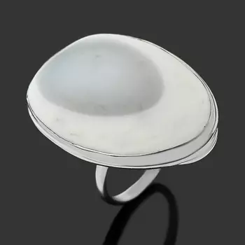 Кольцо кахолонг (нейзильбер) размер 18,5