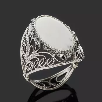 Кольцо кахолонг (нейзильбер) размер 19,5