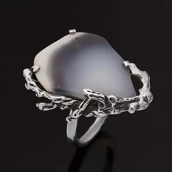 Кольцо кахолонг (серебро 925 пр.) размер 17,5