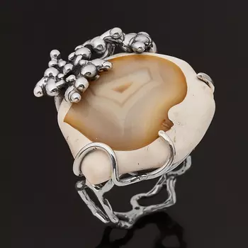 Кольцо кахолонг (серебро 925 пр.) размер 17,5