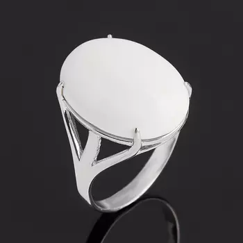 Кольцо кахолонг (серебро 925 пр. родир. бел.) размер 18