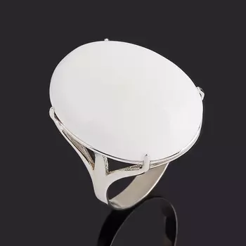 Кольцо кахолонг (серебро 925 пр. родир. бел.) размер 19