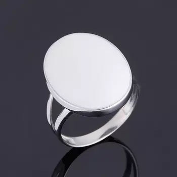 Кольцо кахолонг (серебро 925 пр. родир. бел.) размер 17