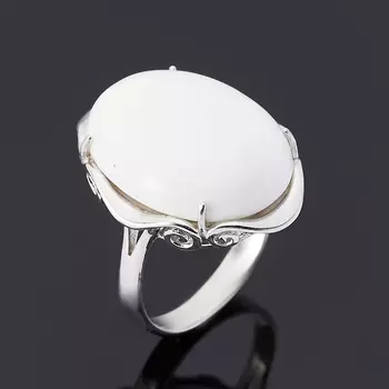 Кольцо кахолонг (серебро 925 пр. родир. бел.) размер 17,5