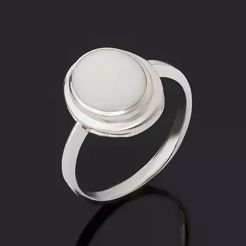 Кольцо кахолонг (серебро 925 пр. родир. бел.) размер 17