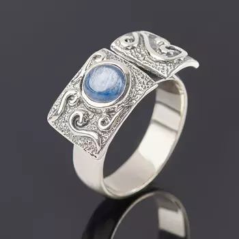 Кольцо кианит синий (серебро 925 пр. оксидир.) размер 17