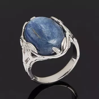 Кольцо кианит синий (серебро 925 пр. родир. бел.) размер 17,5