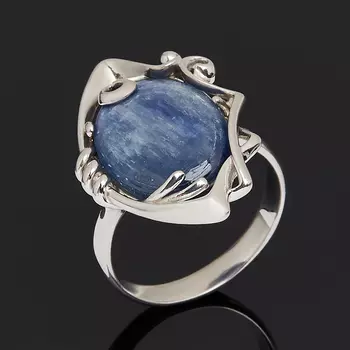 Кольцо кианит синий (серебро 925 пр. родир. бел.) размер 18