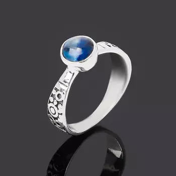 Кольцо кианит синий (серебро 925 пр. оксидир.) размер 18