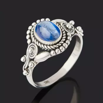 Кольцо кианит синий (серебро 925 пр. оксидир.) размер 18