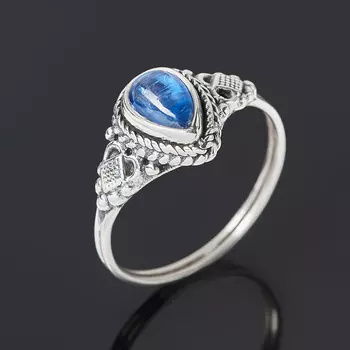 Кольцо кианит синий (серебро 925 пр. оксидир.) размер 19