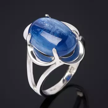 Кольцо кианит синий (серебро 925 пр. родир. бел.) размер 16,5