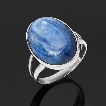 Кольцо кианит синий (серебро 925 пр. родир. бел.) размер 17,5