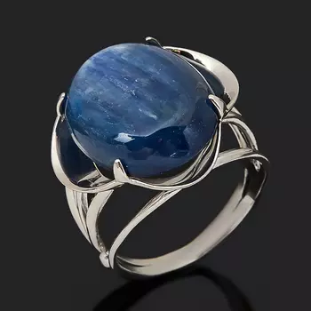 Кольцо кианит синий (серебро 925 пр. родир. бел.) размер 18