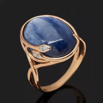 Кольцо кианит синий (серебро 925 пр. позолота) размер 17,5