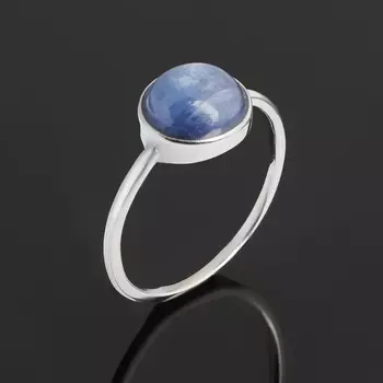Кольцо кианит синий (серебро 925 пр. родир. бел.) размер 17