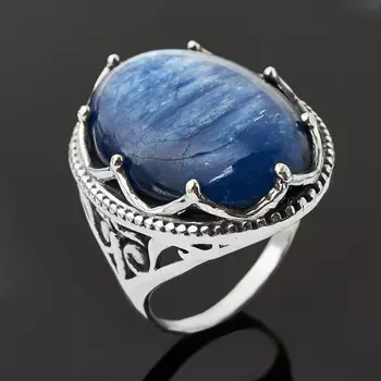 Кольцо кианит синий (серебро 925 пр. оксидир.) размер 19