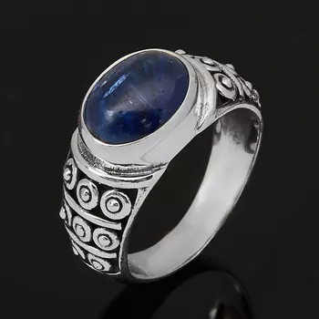 Кольцо кианит синий (серебро 925 пр. оксидир.) размер 18